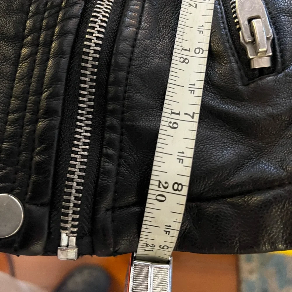 New Look Black Leather Motorcycle Jacket - Picture 10 of 11